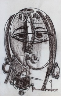A. S. Rind, 22 x 14 Inch, Charcoal On Paper , Figurative Painting, AC-ASR-463